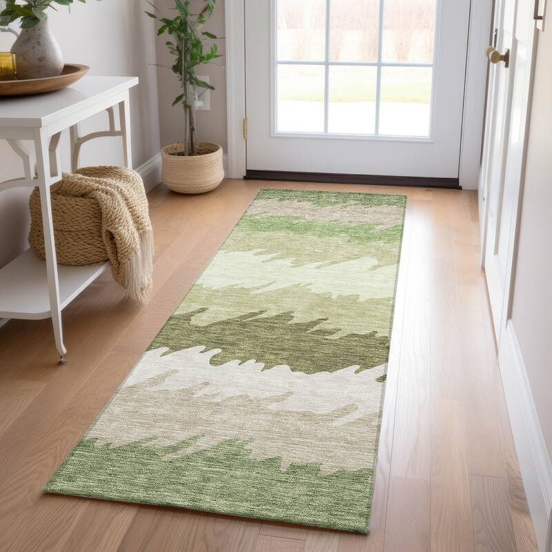 Machine Washable Indoor/ Outdoor Chantille Abstract Ombre Rug