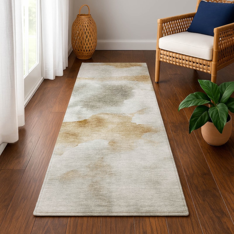 Premium Washable Super Soft Abstract Mayfield Rug - Putty - 2'3" x 7'6"