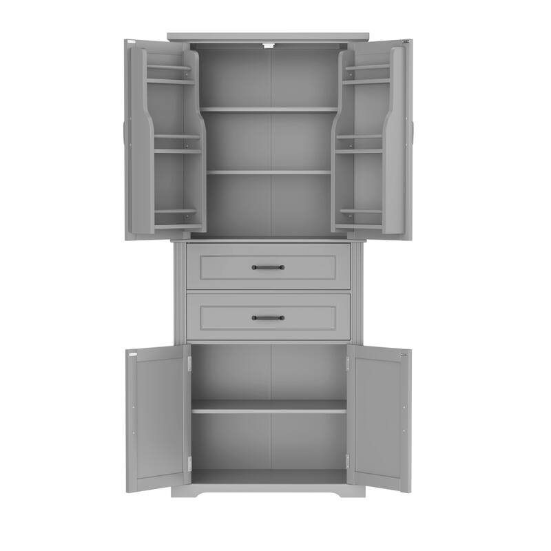 Storage Cabinet with Multi-Functional Storage Space, Doors with Storage Shelves, 2 Drawers, Adjustable Shelf