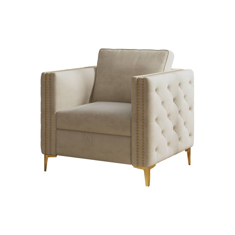 Accent Chair for Living Room Upholstered Arm Chair with Metal Legs
