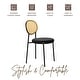 preview thumbnail 35 of 92, Leisuremod Euston Modern Velvet/Leather Dining Chair - Minimalist Wicker Back Accent Chair for Home Living Room & Kitchen
