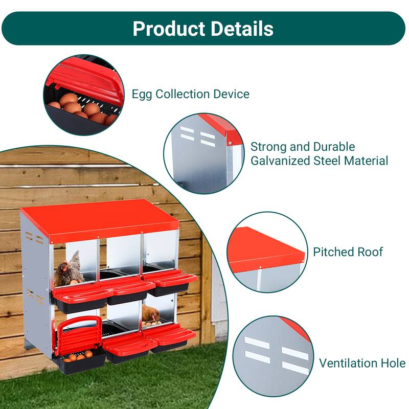 Chicken Nesting Boxes with Rollout Egg Collection