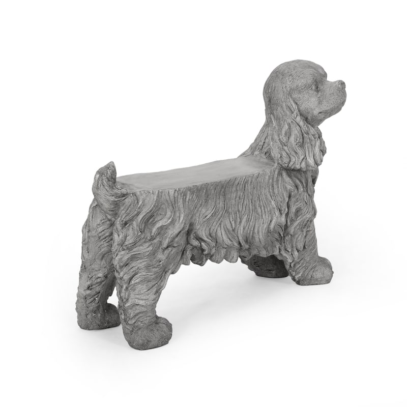 Roomfitters Cocker Spaniel Dog Statue, Decorative Animal Sculpture for Garden or Home, Gray