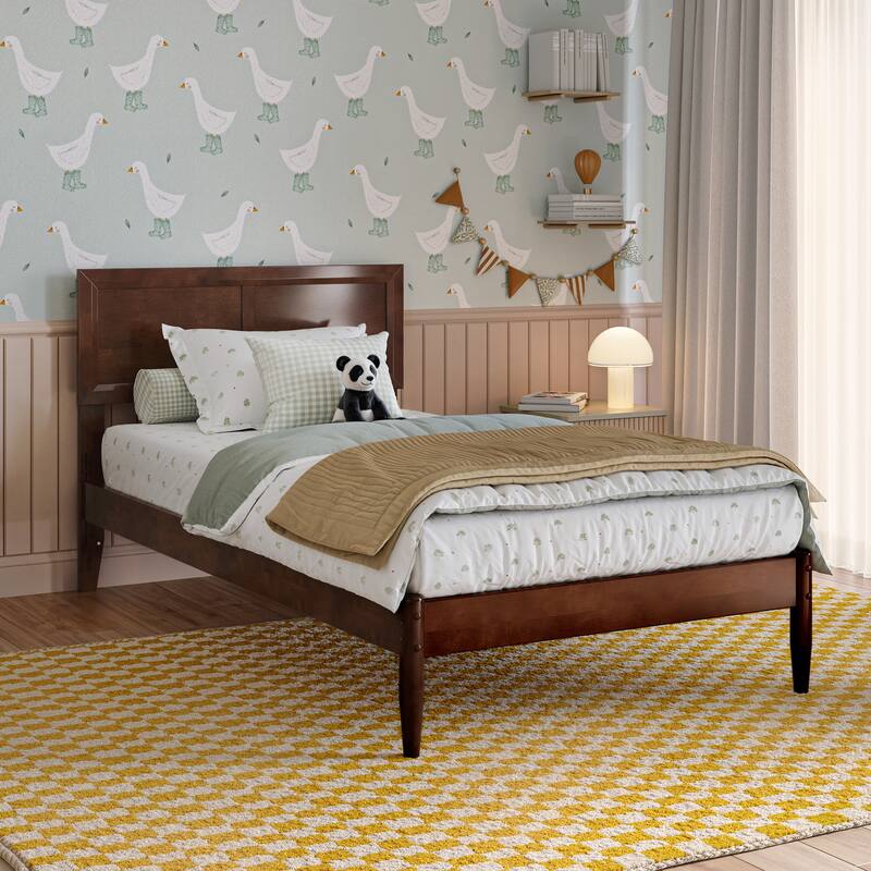 Ellarie Platform Bed with Adjustable Headboard - Twin - Walnut