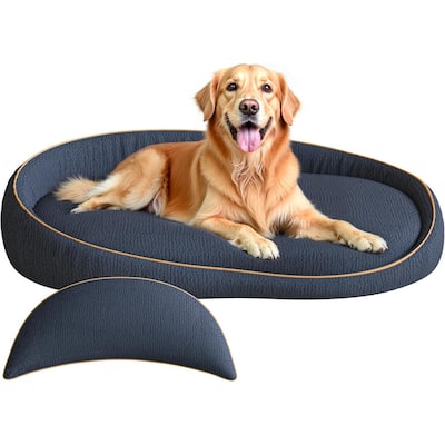 WOWMAX Orthopedic Dog Beds For Extra Large Dogs, With Extra Pillows, Non Slip Bottom Couch Bed With Washable Removable Cover