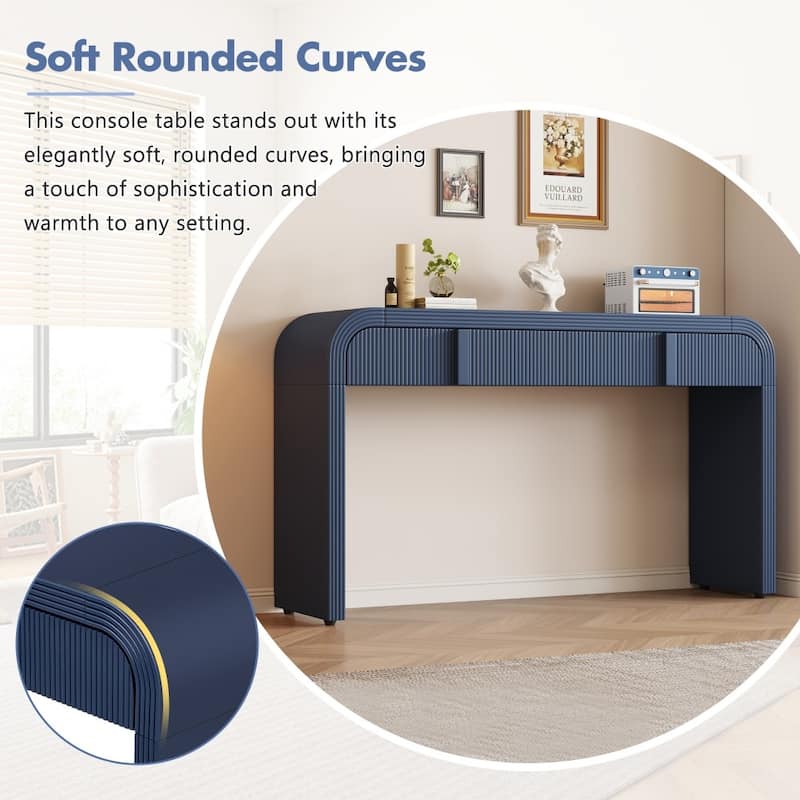 Modern Console Table with 2 Storage Drawers for Hallway Living Room and Entryway