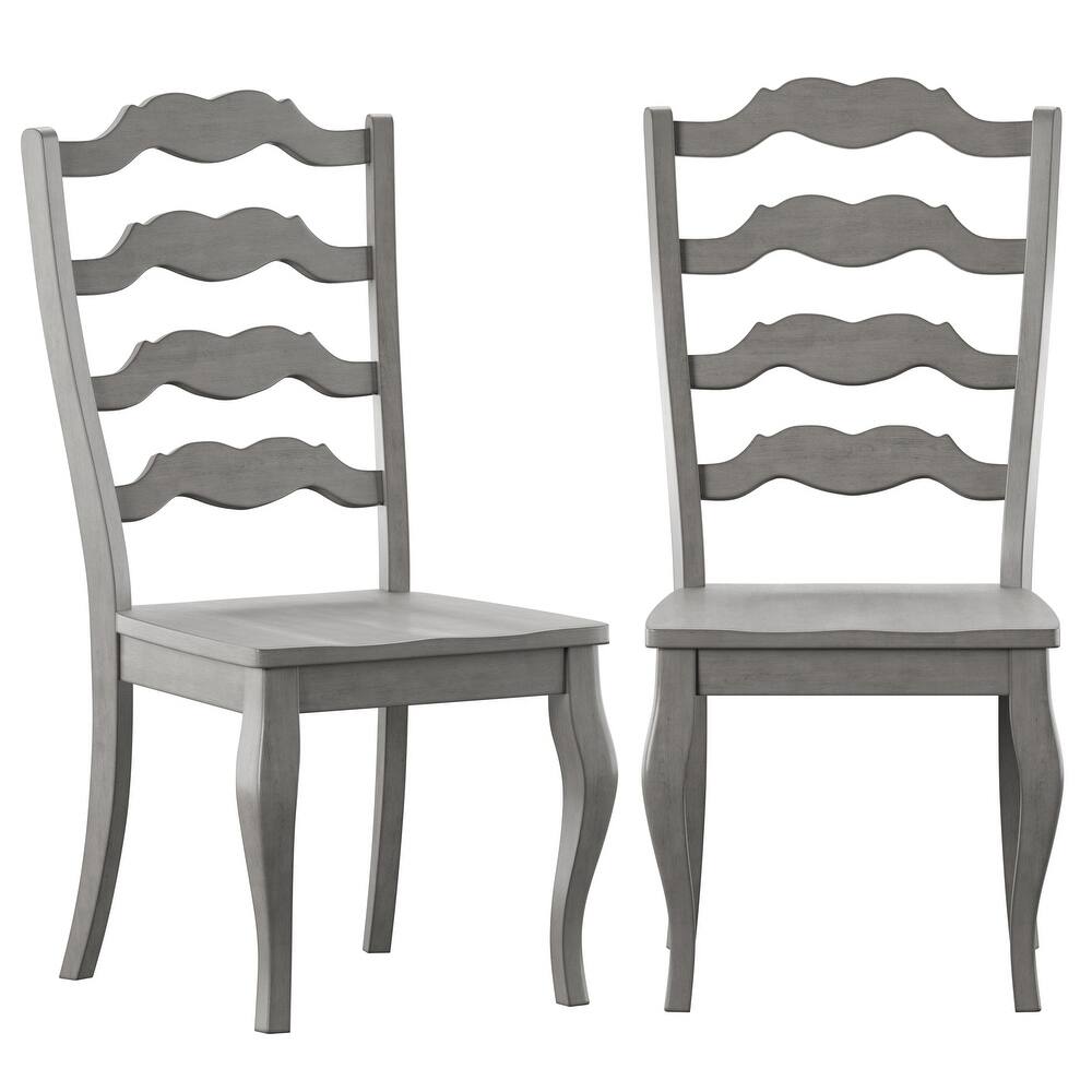 Ronda French Ladder Back Wood Dining Chairs (Set of 2)