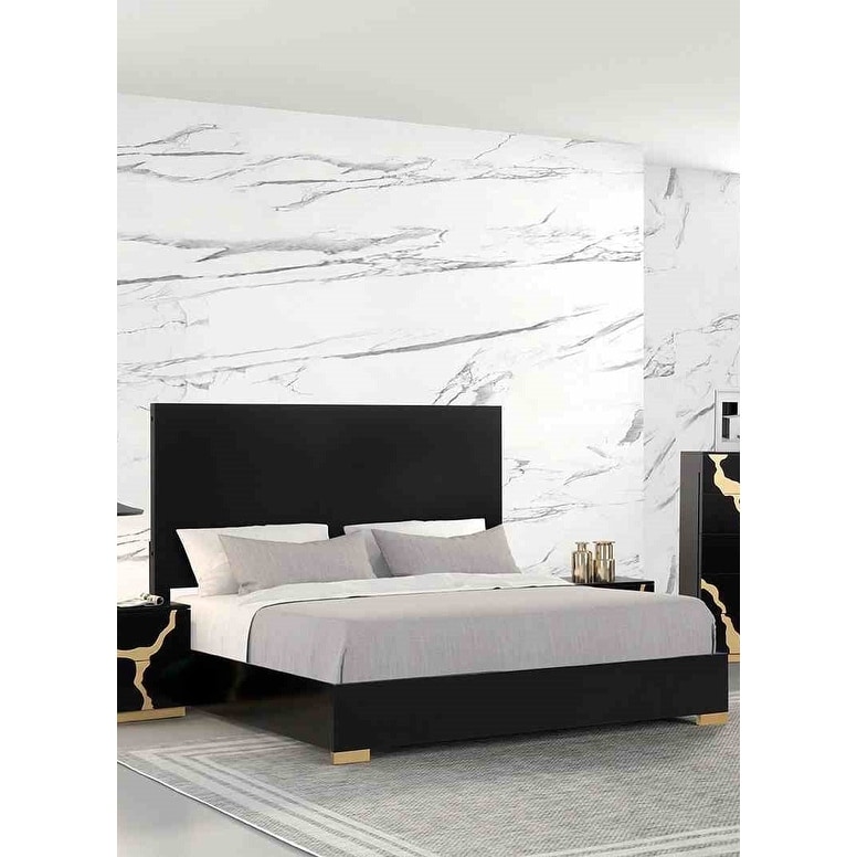 Contemporary Black Finish Platform 1Pc Bed