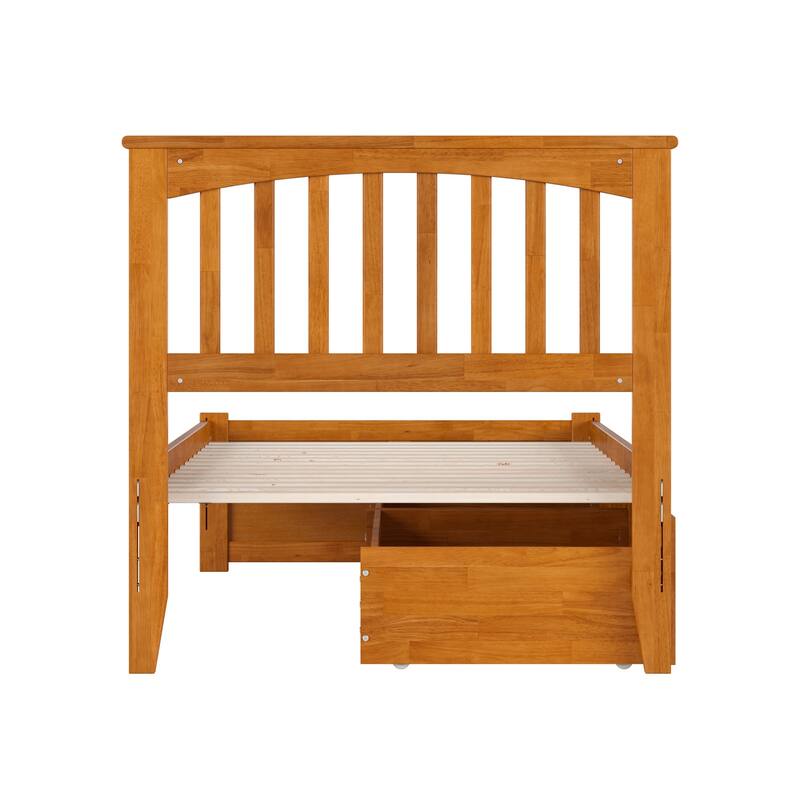 Mission Platform Bed with Footboard and Storage Drawers