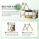 preview thumbnail 12 of 10, Twin over Twin House Bunk Bed with White Storage Staircase, Blackboards