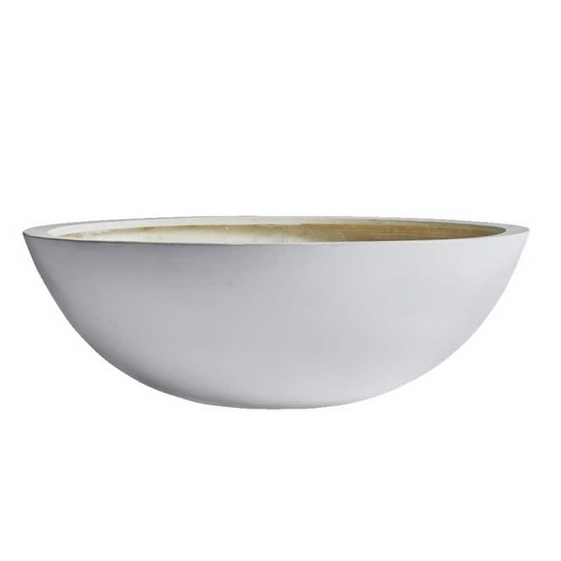 DreamPatio Los Angeles 1-piece Fiberstone Succulent Bowl Planter - 23.5x23.5x8 - White
