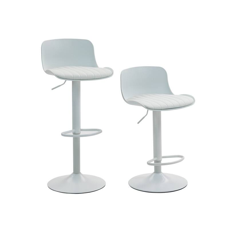 Adjustable Swivel Bar Stools Set of 2 - Modern Counter Height Kitchen Island Chairs with Back Support