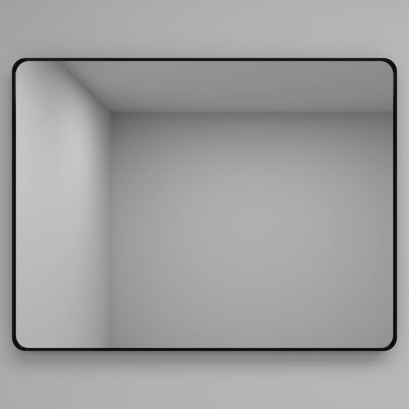 30 Inch Black Rectangular Mirror Metal Framed Mirror Vanity Mirror Dressing Mirror, for Bathroom, Living Room - 40