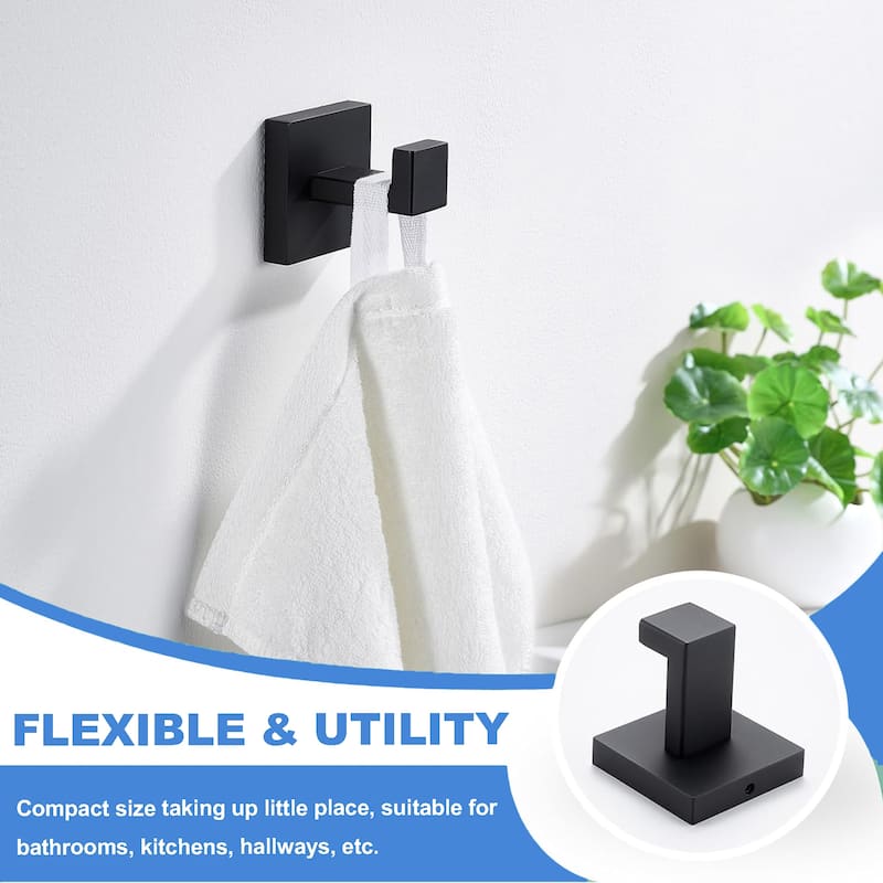 AITINKAN 4-Piece Bath Hardware Set Square Towel Holder Set