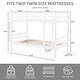 preview thumbnail 16 of 41, Twin over Twin Wooden Bunk Bed,High Guardrail,Ladder,Kids Teens,Dorm