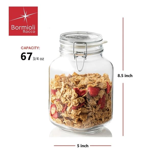 dimension image slide 3 of 4, Bormioli Rocco Fido Jar with Airtight Rubber Gasket
