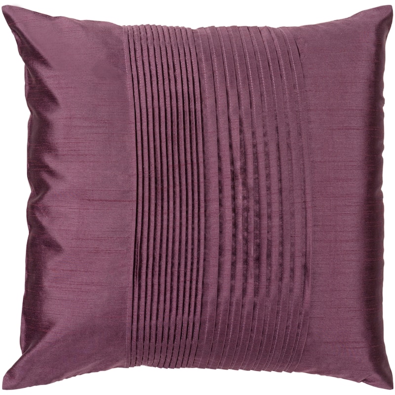 Livabliss Hind Decorative 18-inch Shiny Square Pleated Throw Pillow