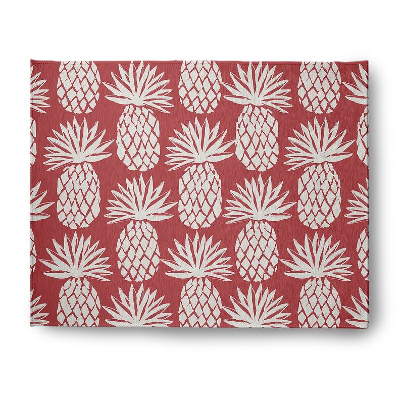 Pineapple Pattern Indoor/Outdoor Rug - Ligonberry Red - 8' x 10'