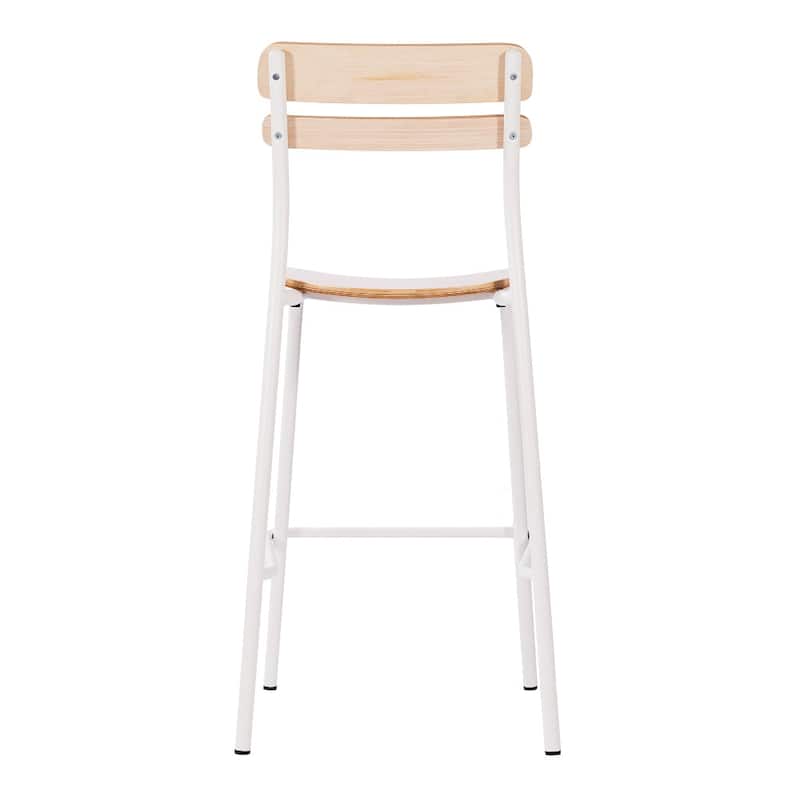 Commercial Solid Wood Bar Stool with Frame and Antique Finish - 19.75"W x 22.25"D x 44.5"H