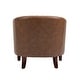 preview thumbnail 11 of 90, Axia Barrel PU Leather Accent Chair with Nailhead Trim