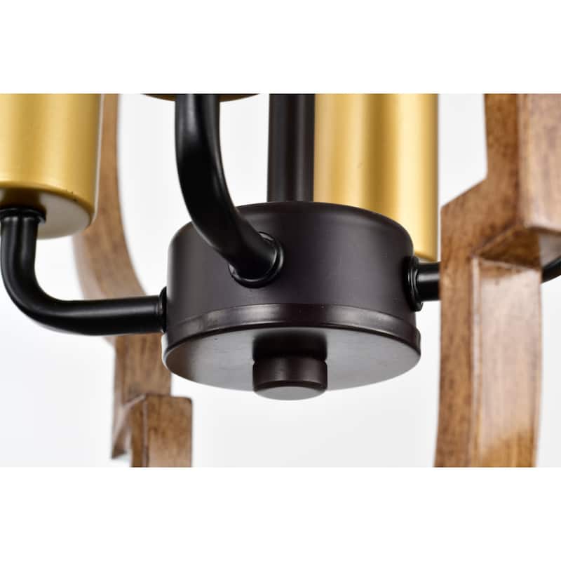 Ason 16 Inch Imitation Wood Grain Finish Pendant 4-Light