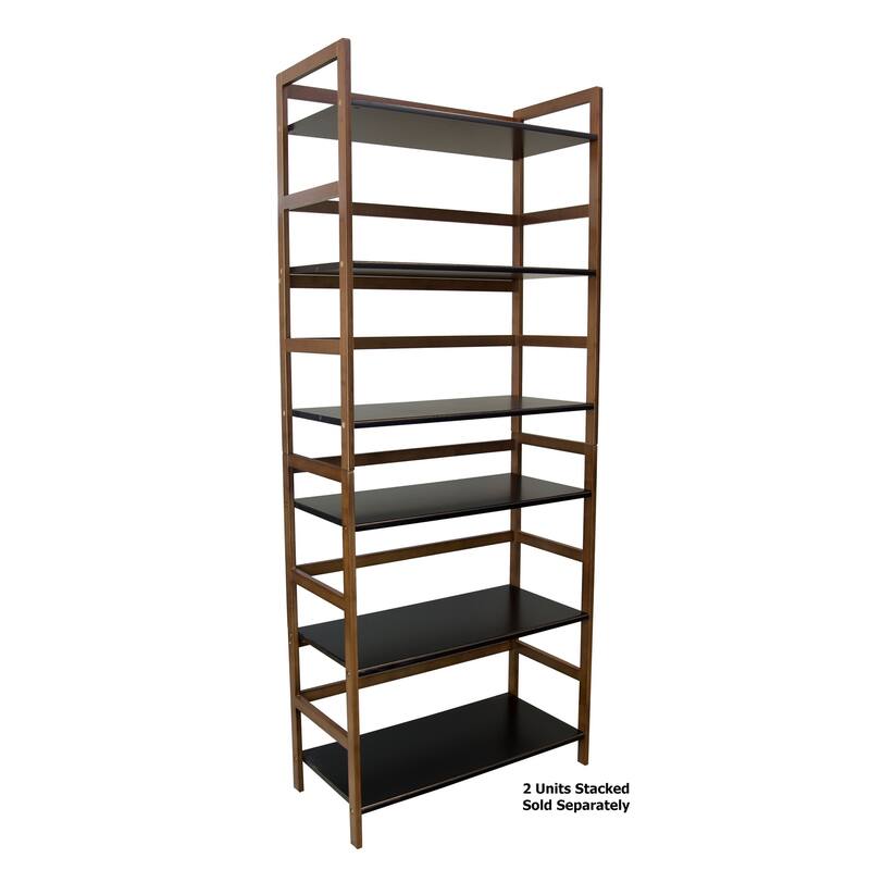 3-tier Solid Bamboo Frame Stackable Bookshelf