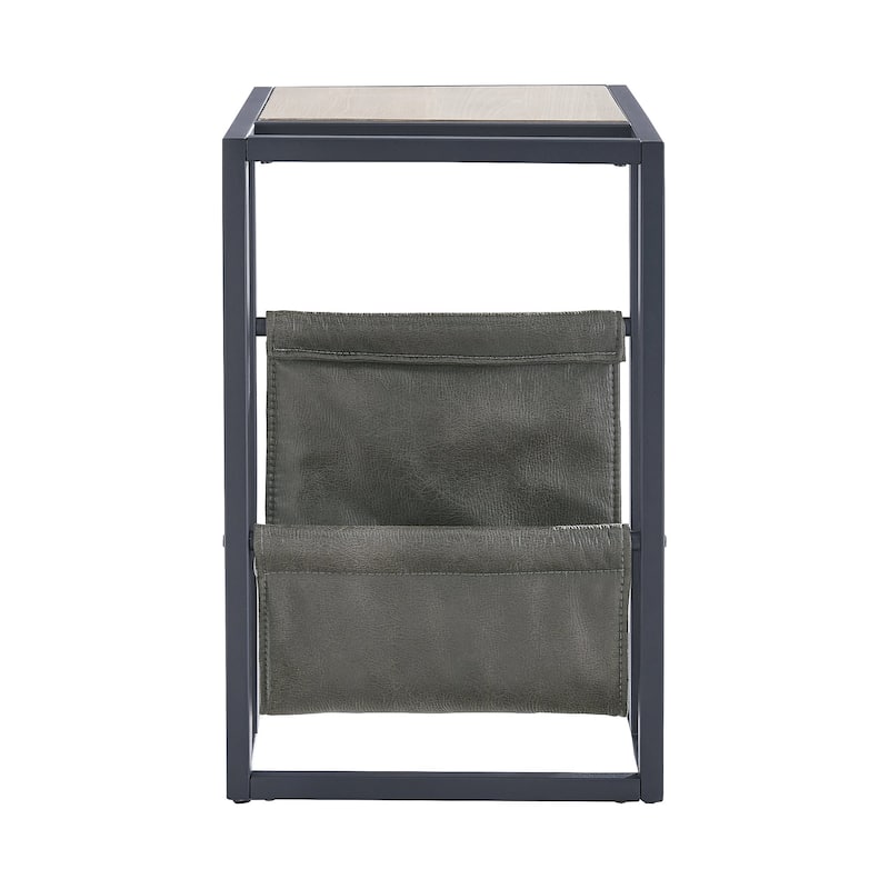 Signature Design by Ashley Freslowe Light Brown/Black Chair Side End Table with Magazine Storage