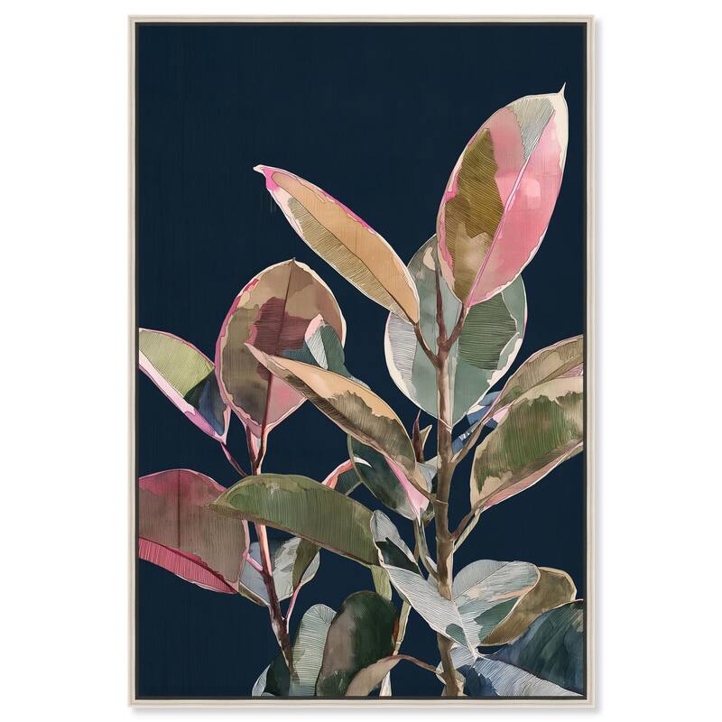Fuchsia Frond II Canvas by Art Remedy - Silver - 36" x 54"