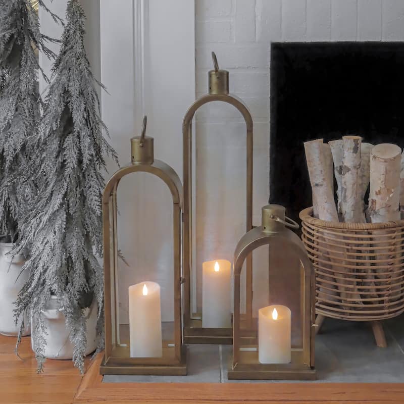 National Tree Company 28 in. HGTV Home Collection Arched Candle Lantern, Christmas Themed Home Decor, Large, Antique Bronze