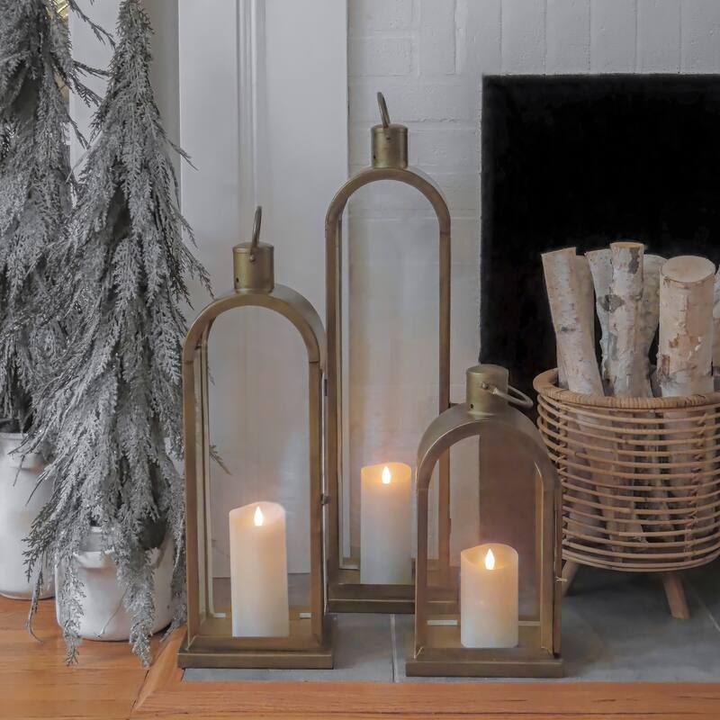 National Tree Company 16 in. HGTV Home Collection Arched Candle Lantern, Christmas Themed Home Decor, Small, Antique Bronze