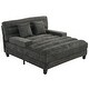 preview thumbnail 35 of 57, 57-In Chenille Upholstered Chaise Lounge with Adjustable Backrest & LED Light Strip