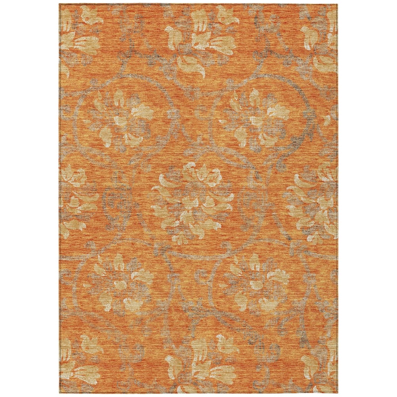 HomeRoots Floral Traditional Rectangle Outdoor Rug