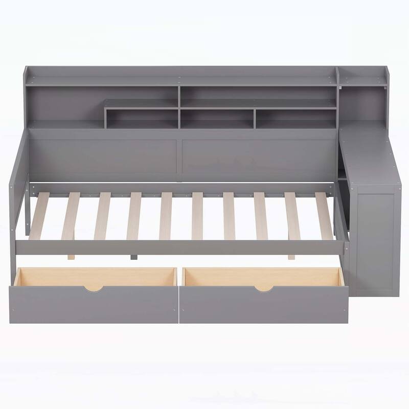 Daybed with Smart Storage and Efficient Study Desk for Space Optimization