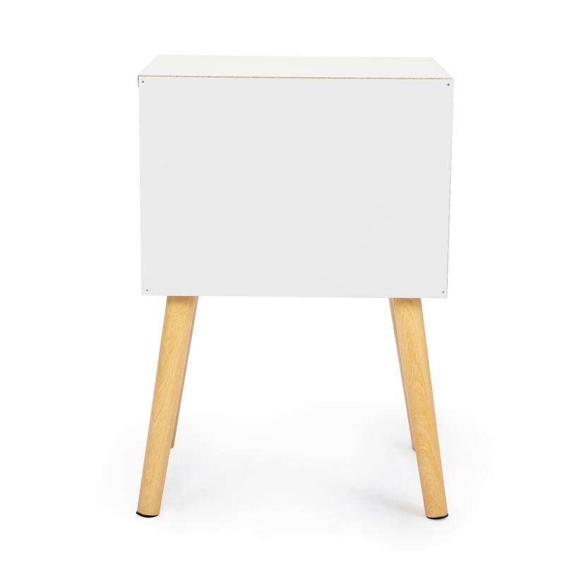 Two-Piece End Table Storage Cabinet, White Corner Table Entry Table