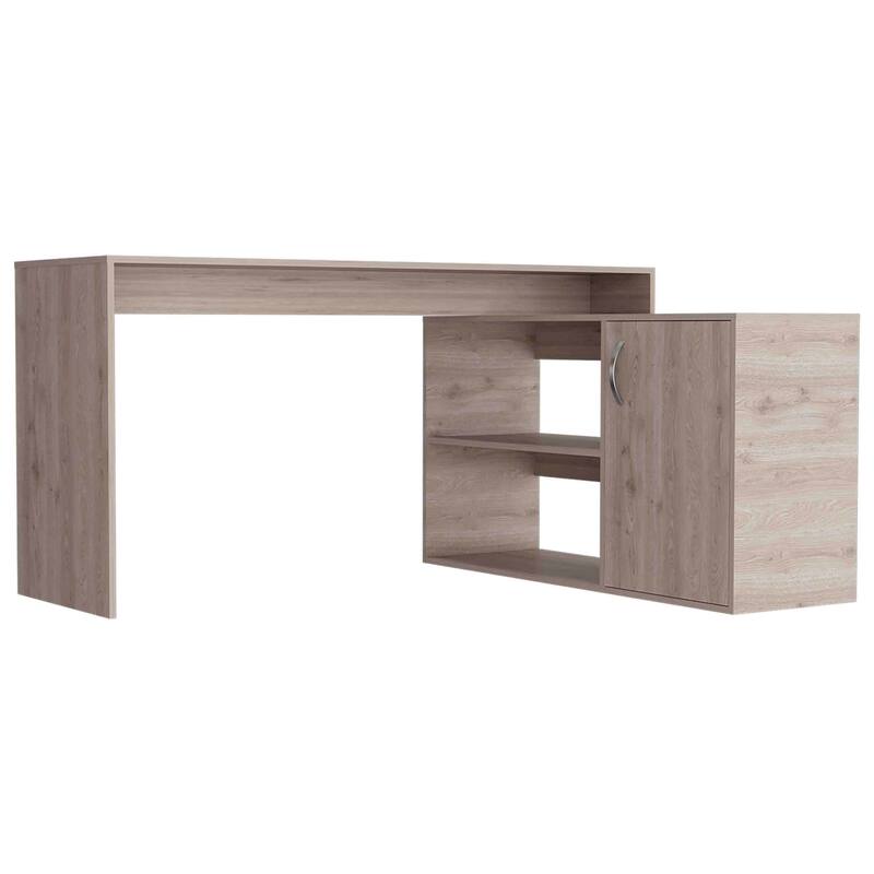 Modern L-Shaped Computer Desk with Open & Closed Storage Computer Table for Living Room Bedroom