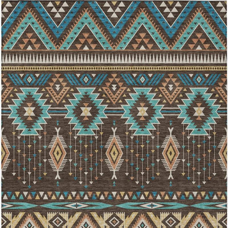 HomeRoots Aztec Transitional Rectangle Outdoor Rug