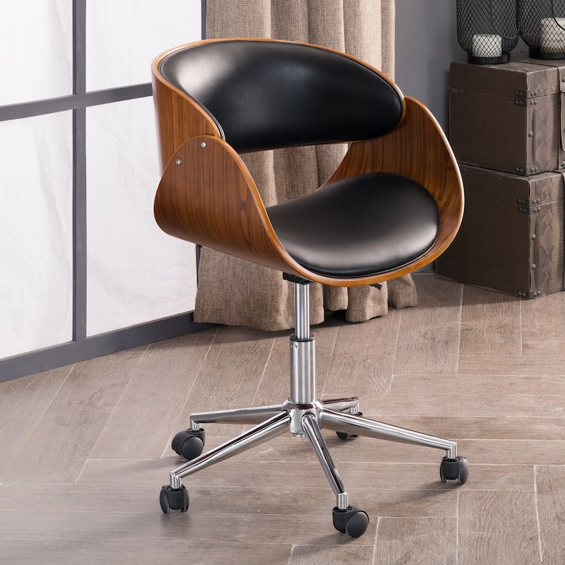 Corvus Mid-century Wood and Metal Adjustable Office Chair - Black