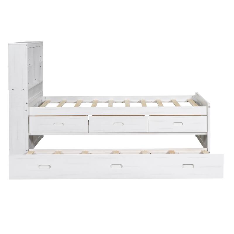 platform bed with Storage Headboard