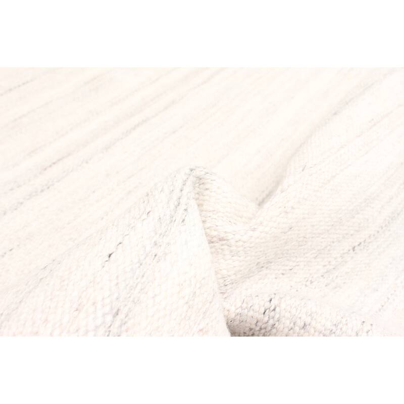 ECARPETGALLERY Flat-Weave Ankara FW Ivory Wool Kilim - 5'0 x 7'6