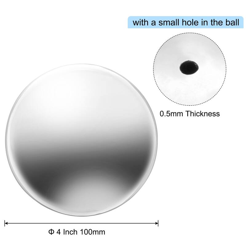 Gazing Ball Stainless Steel Gazing Globe Mirror Sphere - Bright White - 4 Inch Dia - 4 Inch Dia