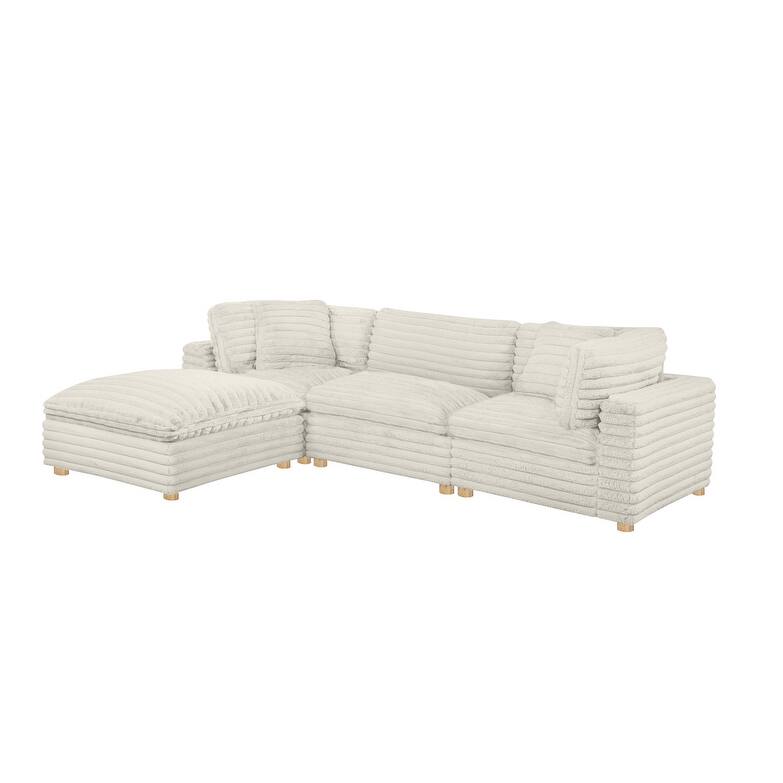 Best Quality Furniture 4-Piece Section Corduroy Modular