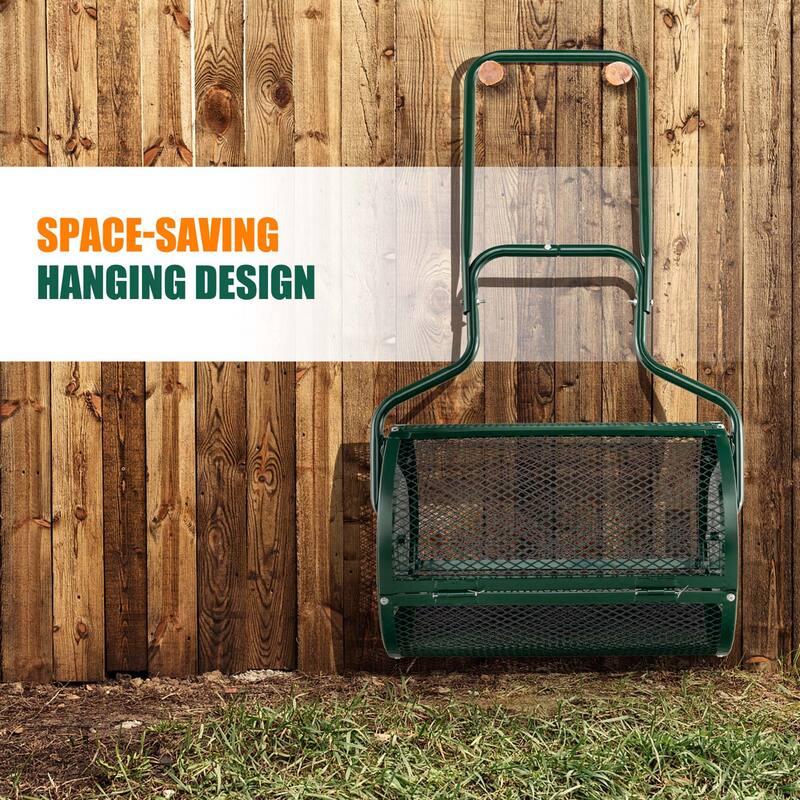 Costway 24" Peat Moss Spreader Compost Spreader with Upgrade Side - See Details