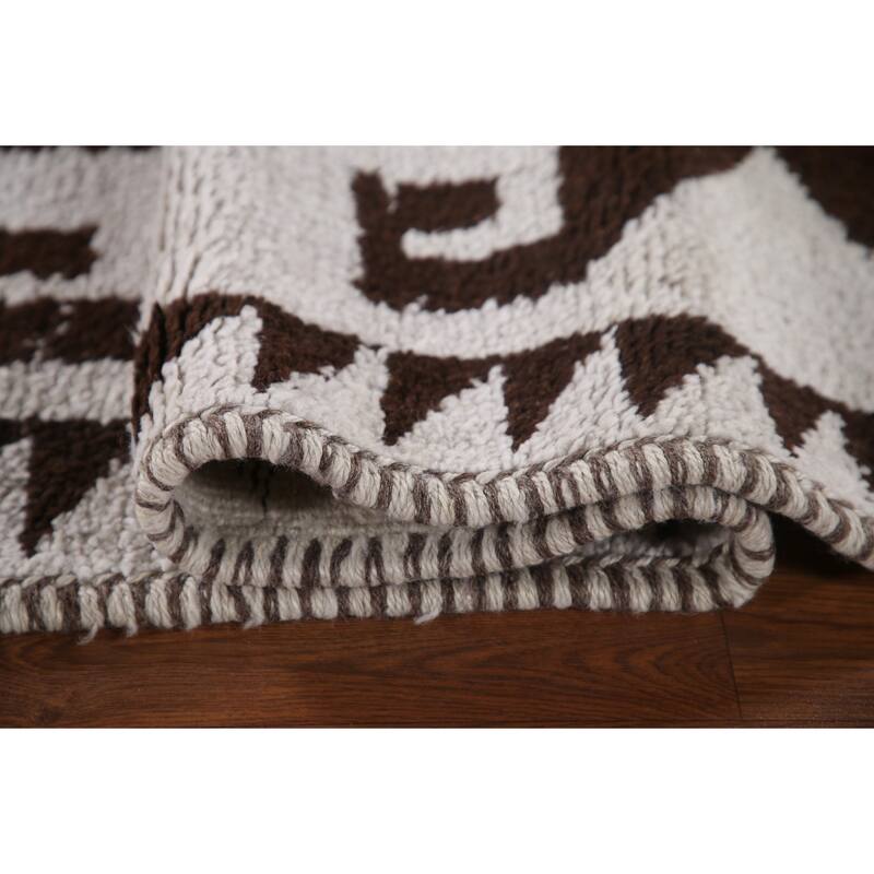 Natural Dye Tribal Beige Anatolian Runner Rug Hand-knotted Wool Carpet - 3'5"x 11'8"