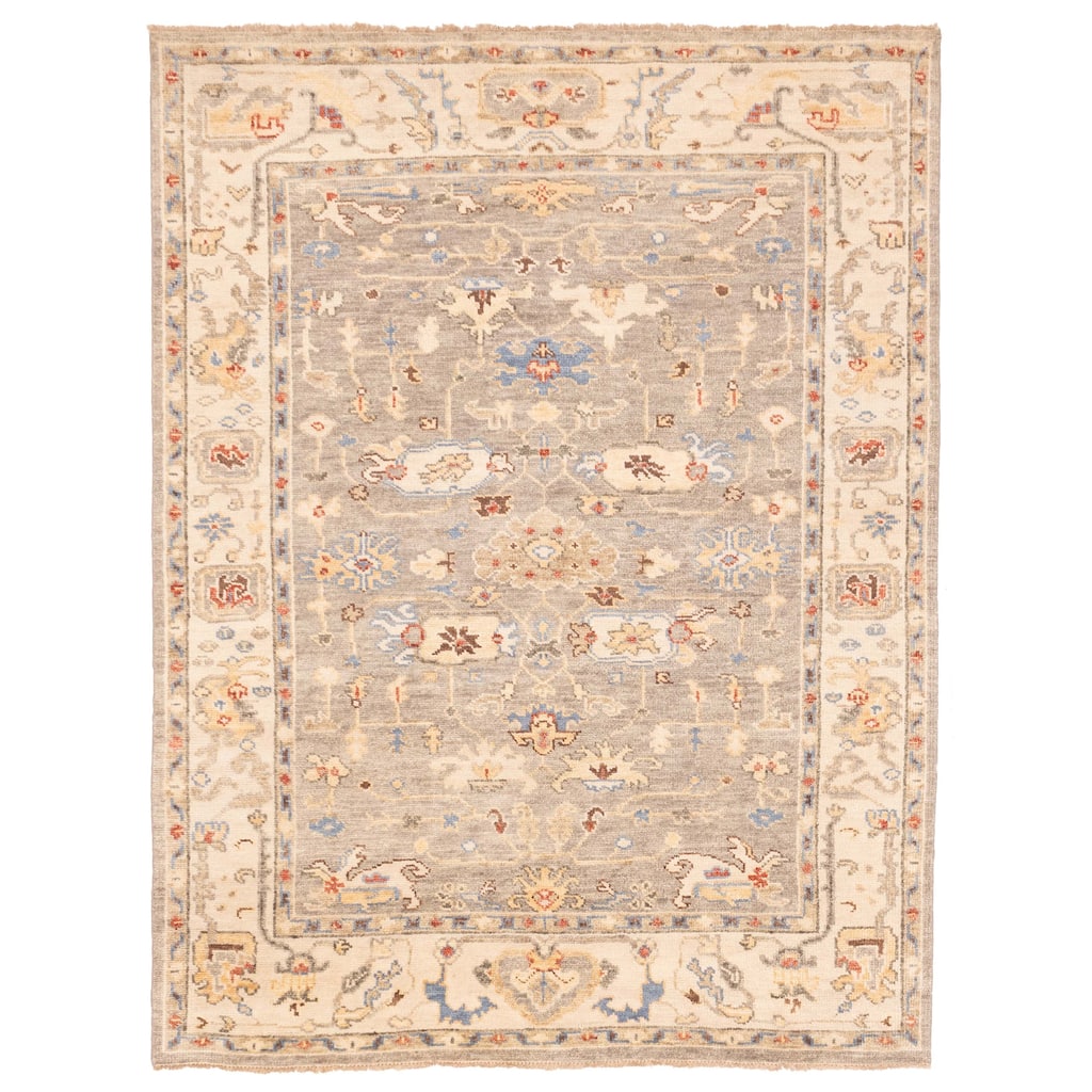 ECARPETGALLERY Hand-knotted Jules Serapi Grey Wool Rug - 7'8 x 9'11