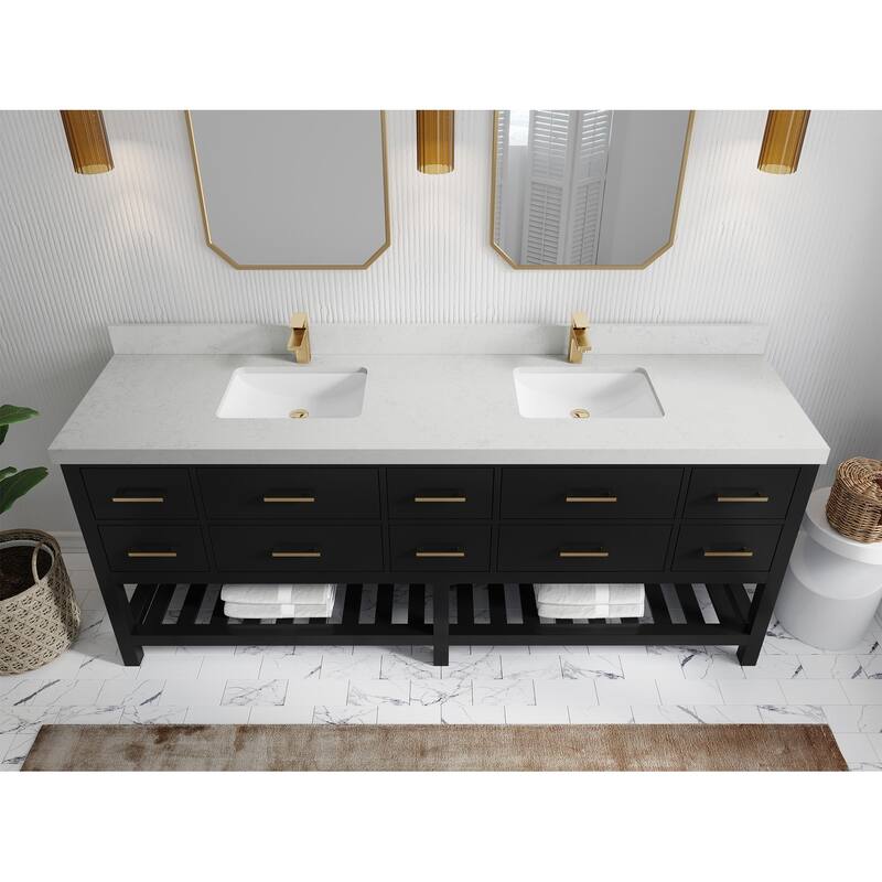 Willow Collections 84 in. W x 22 in. D Parker Double Sink Bathroom vanity with Regular Countertop
