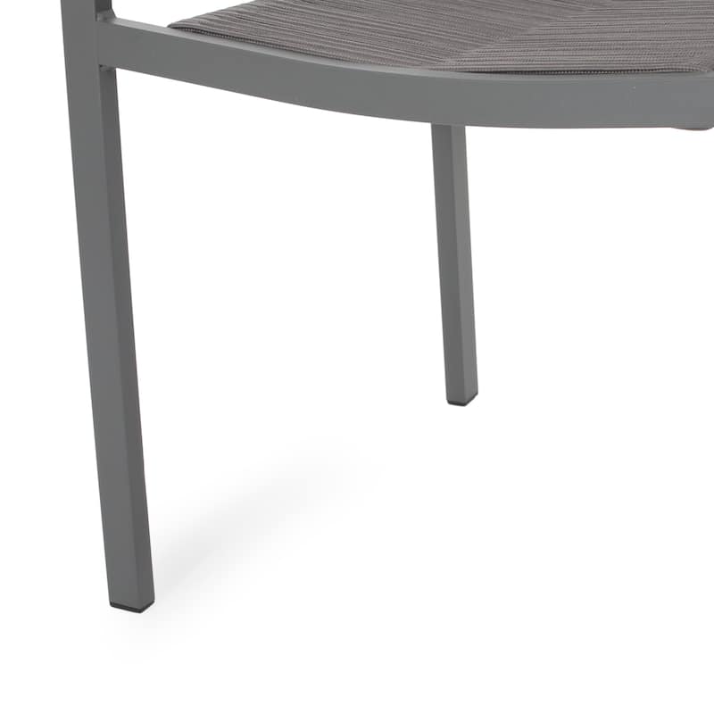 Outdoor Modern Dining Chairs Set of 2, All-Weather Rope Dining Chairs with Aluminum Frame for Dining Room