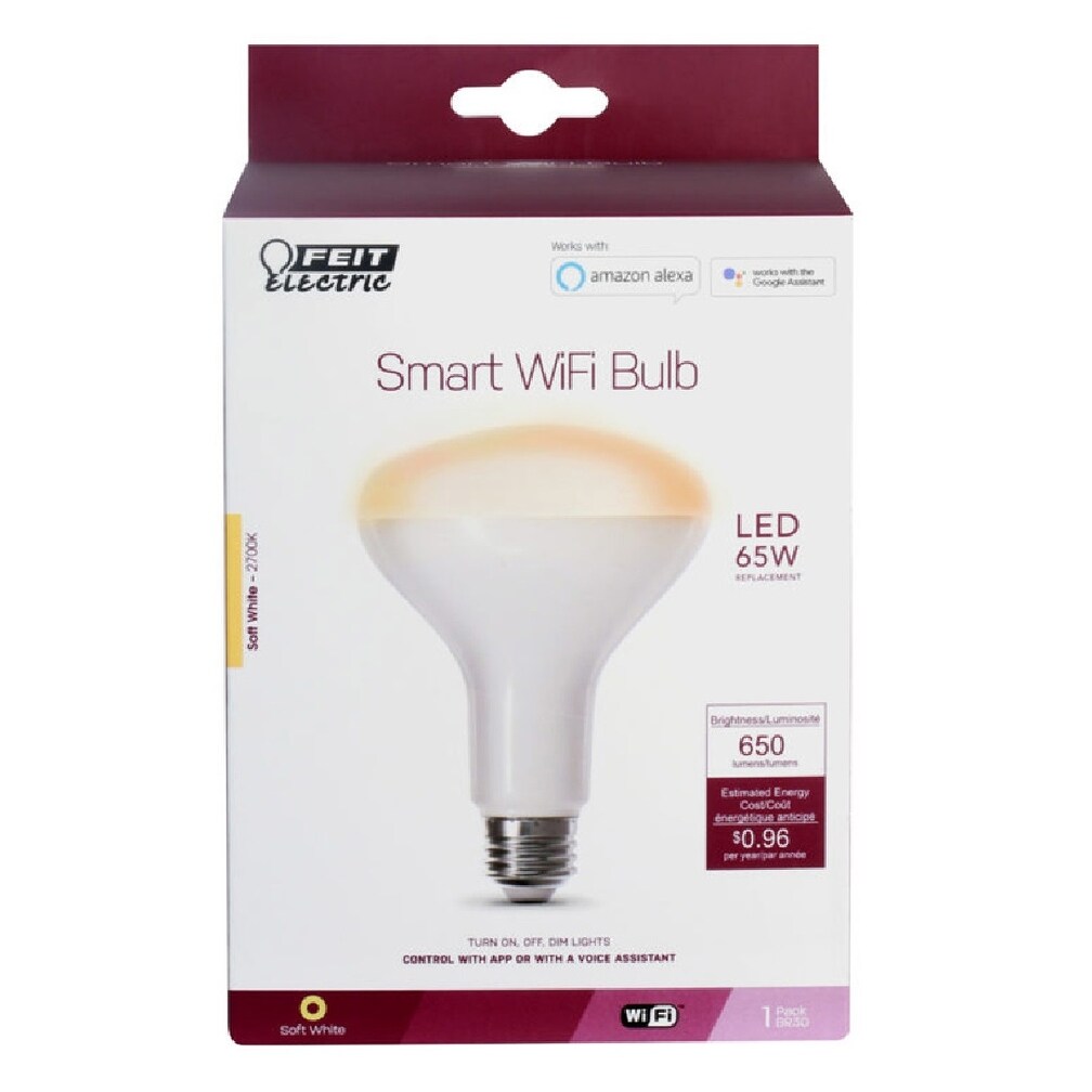Shop Feit Electric Br30 927ca Ag Smart Wifi Led Bulb Soft White 8 W Overstock 27757322
