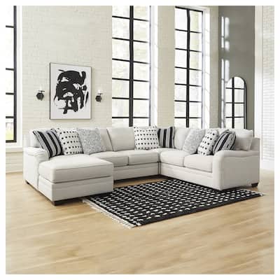 Signature Design by Ashley Huntsworth Dove Gray 4-Piece Sectional with Chaise - 128"W x 99"D x 38"H