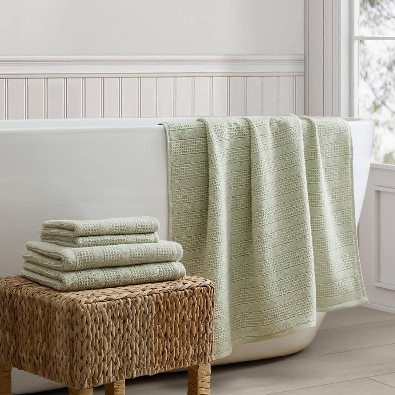 Martha Stewart Bedford Cottage 100% Cotton 6 Piece Towel Sets (Bath Towel/Hand Towel/Washcloth) - 6 Piece
