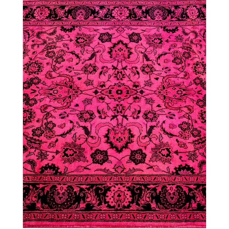 Overton Hand Knotted Wool Vintage Inspired Modern Contemporary Overdyed Pink Area Rug - 3' 1" x 5' 1"